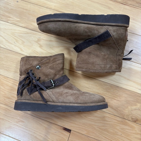 UGG Shoes - UGG Classic Luxe Karisa Boots Womens Sz 6 Brown Suede Shearling Ankle